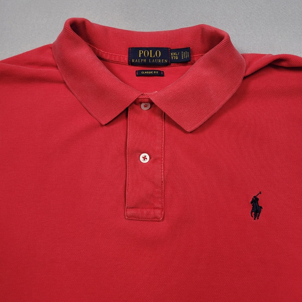 Polo Ralph Lauren‎ Red Classic Fit Pique Polo Shirt XXL Mens Short Sleeve Pony